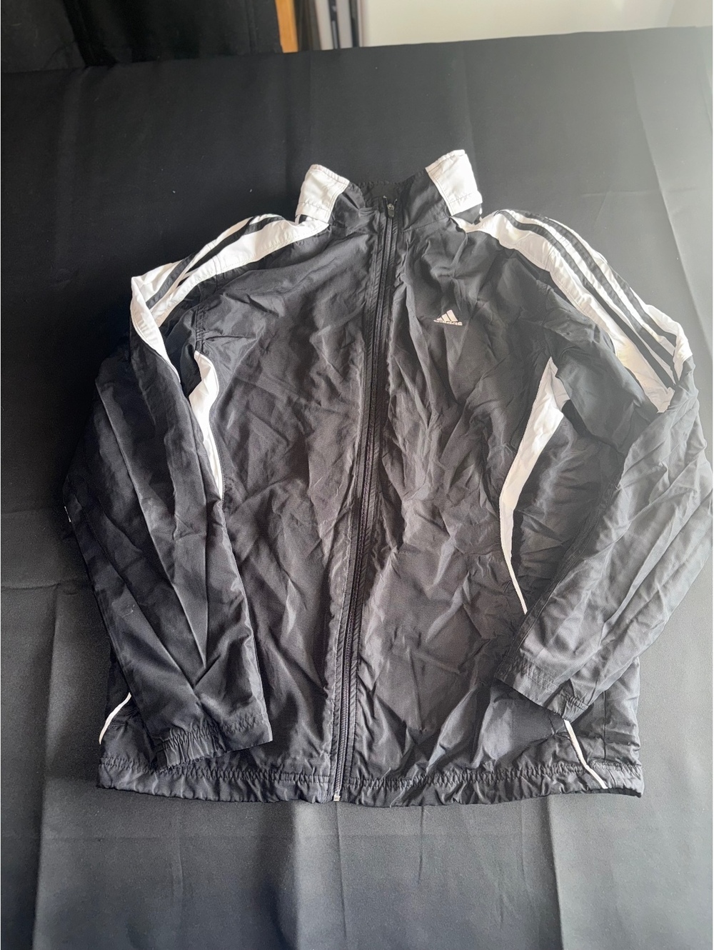 Adidas Black and White Windbreaker Jacket
